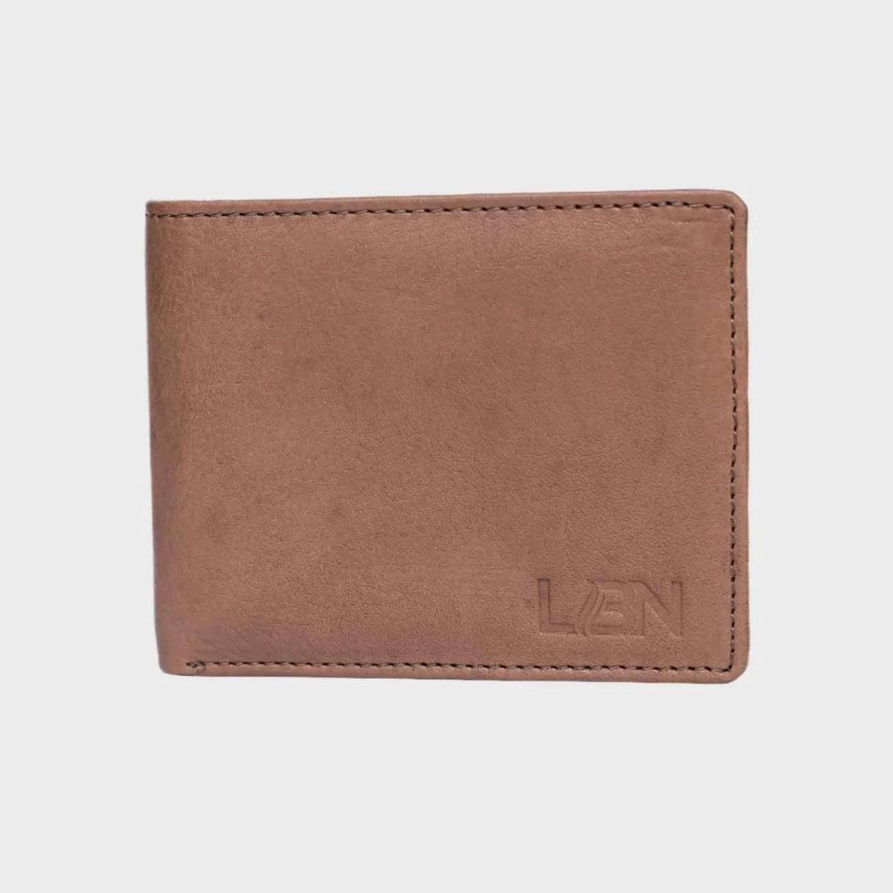 Casual Chic RFID Leather Wallet in full-grain leather, featuring 8 credit card slots, two bill compartments, a coin pocket, two ID windows, and RFID protection - LBN