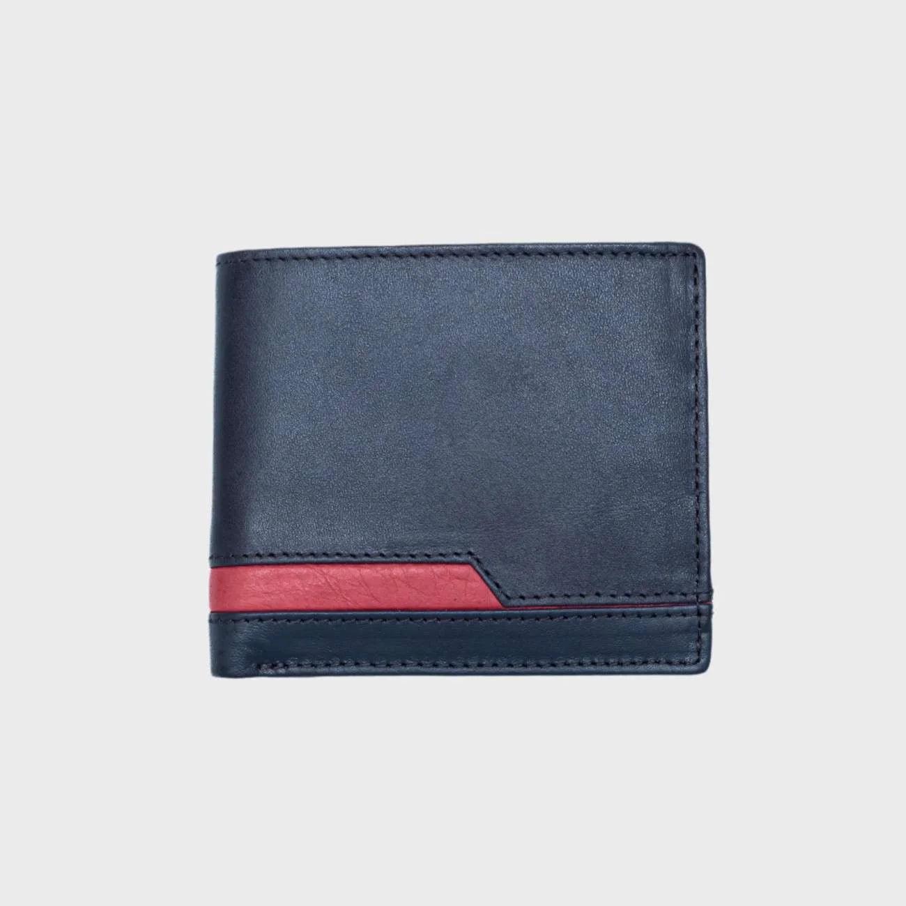 The Midnight Stripe - Full-Grain Cowhide Leather Wallet for men , 7 Credit Card Slots , One Coin Pocket - LBN