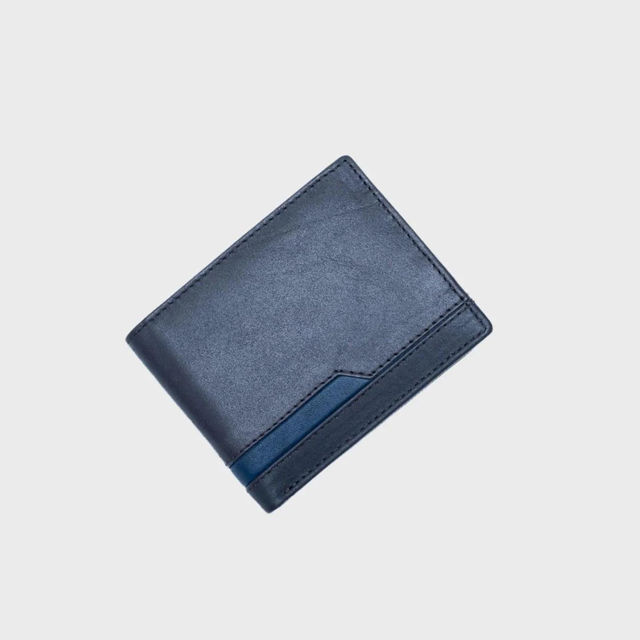 The Midnight Stripe - Full-Grain Cowhide Leather Wallet for men , 7 Credit Card Slots , One Coin Pocket - LBN
