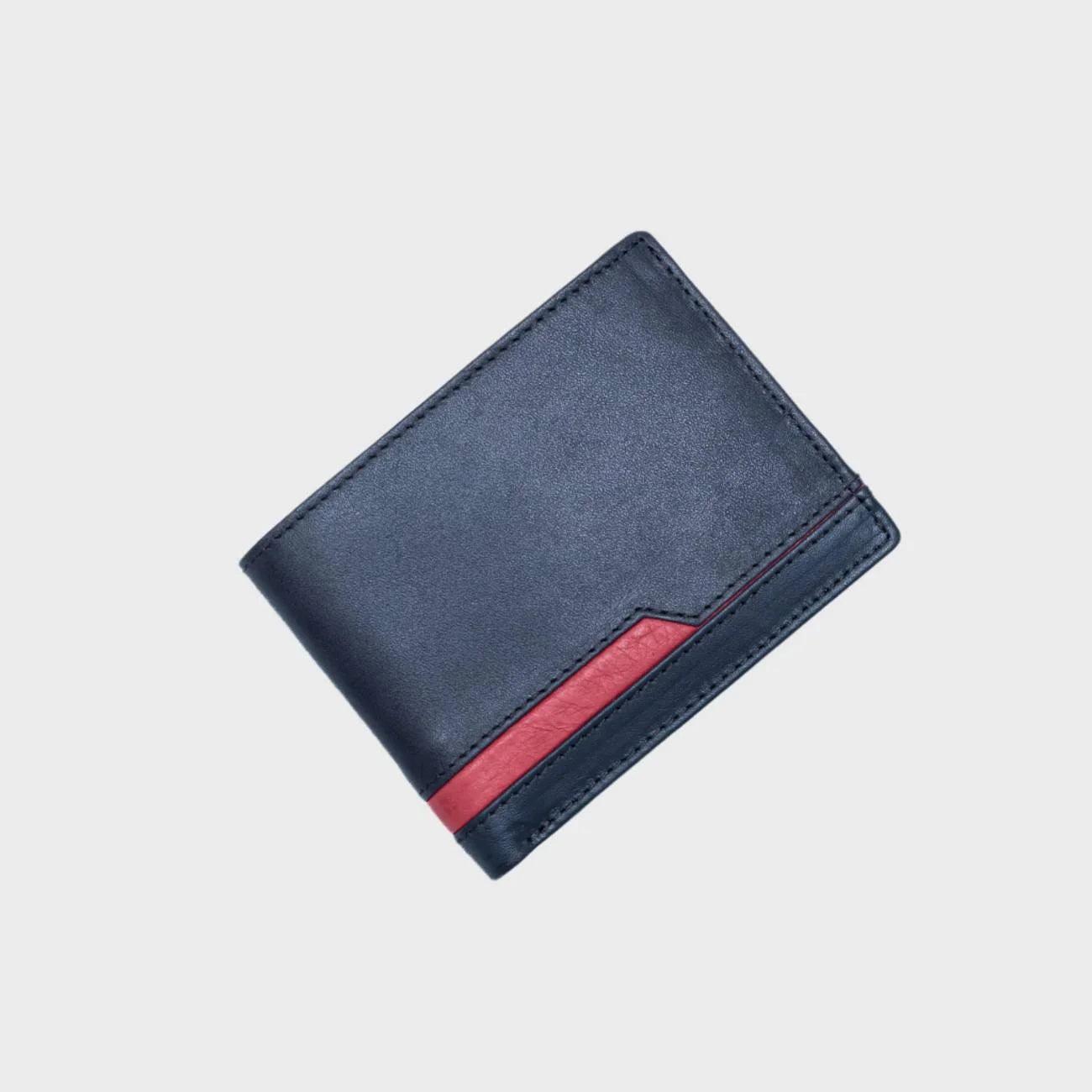 The Midnight Stripe - Full-Grain Cowhide Leather Wallet for men , 7 Credit Card Slots , One Coin Pocket - LBN