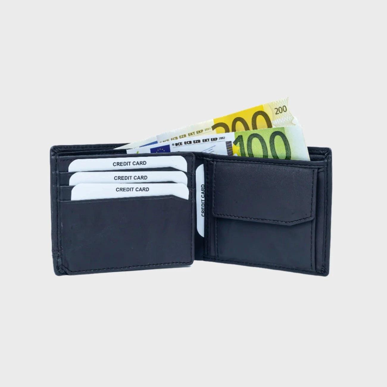 The Midnight Stripe - Full-Grain Cowhide Leather Wallet for men , 7 Credit Card Slots , One Coin Pocket - LBN