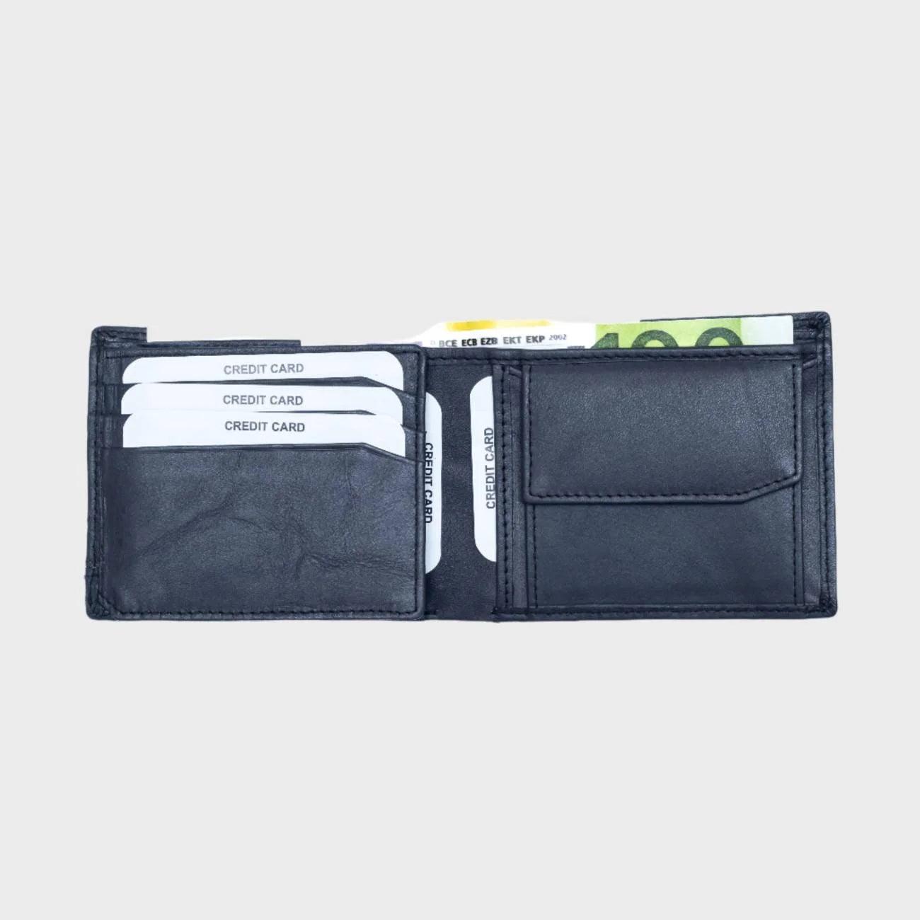 The Midnight Stripe - Full-Grain Cowhide Leather Wallet for men , 7 Credit Card Slots , One Coin Pocket - LBN