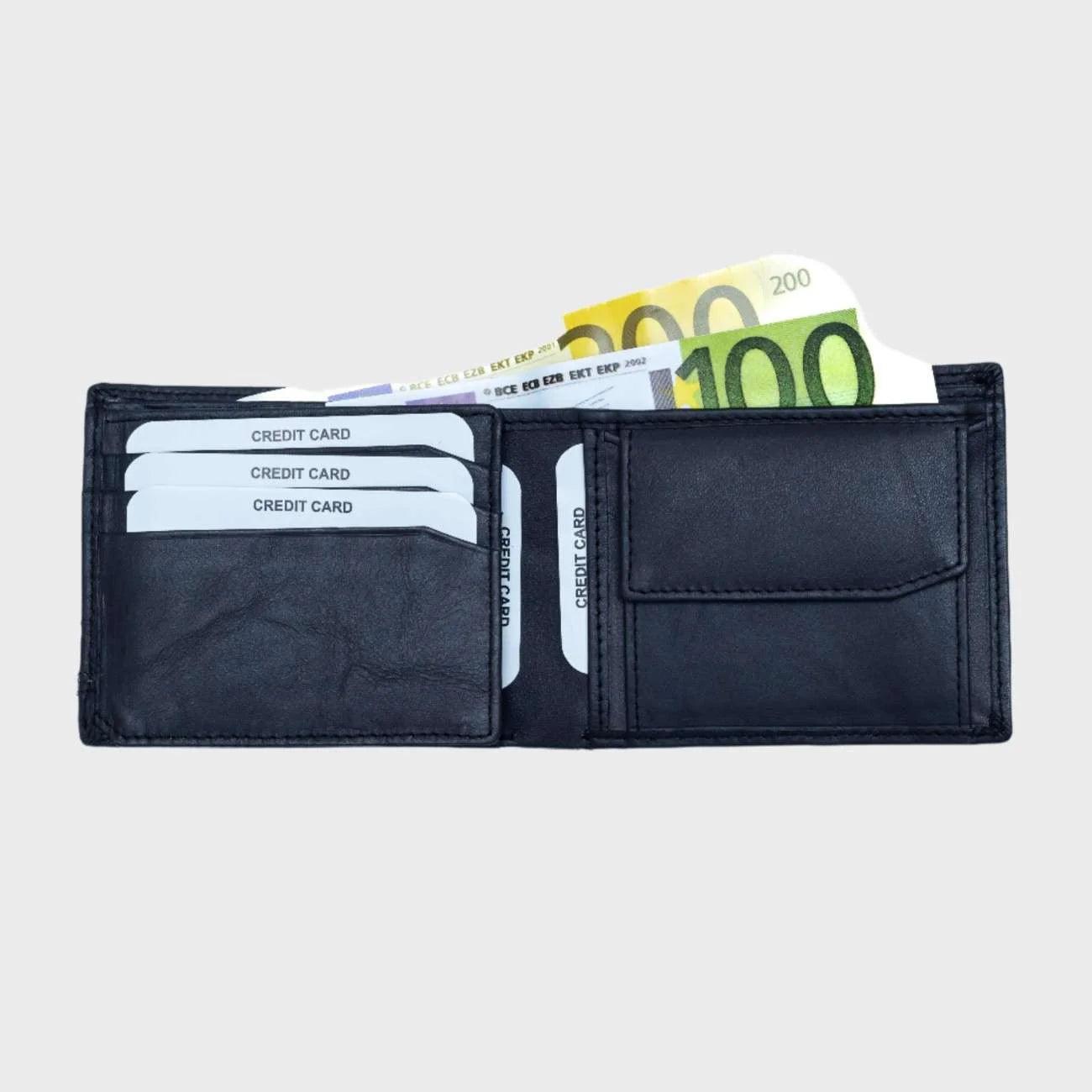 The Midnight Stripe - Full-Grain Cowhide Leather Wallet for men , 7 Credit Card Slots , One Coin Pocket - LBN