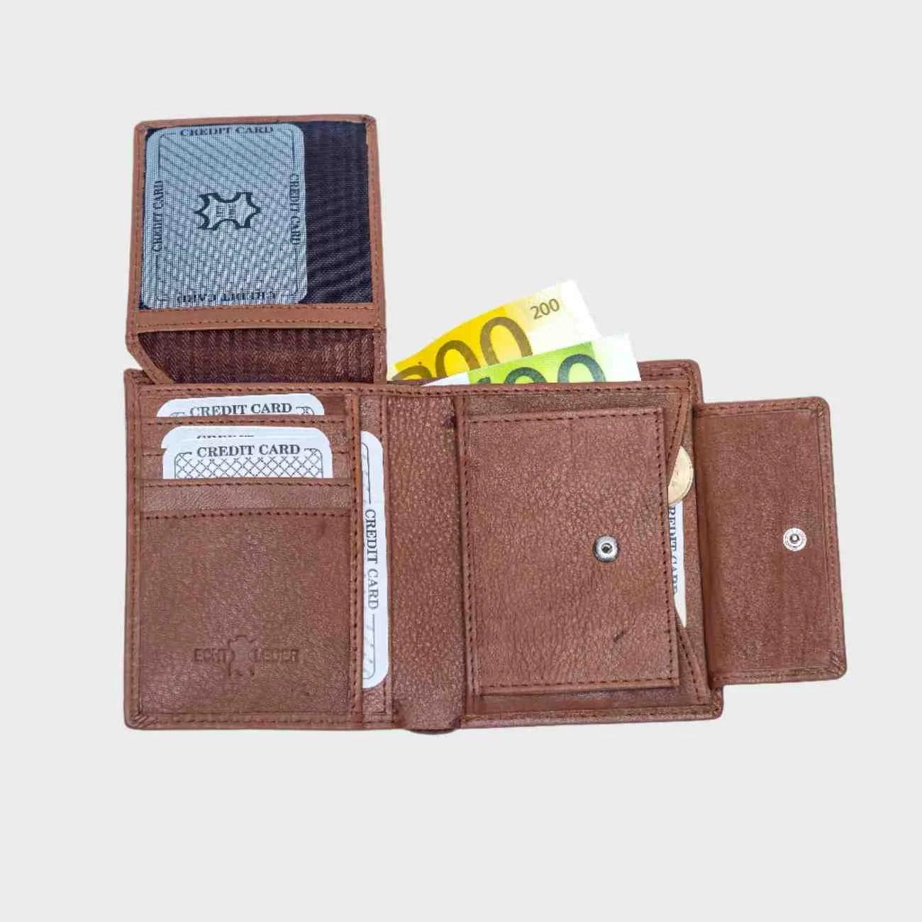 Minimalist - Premium Full-Grain Leather Wallet for men , 10 Card Slots , RFID Protection , Slim & Stylish Design - LBN