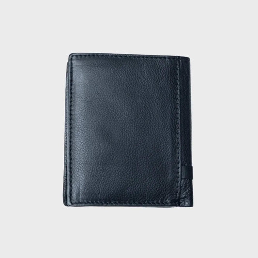 Classique Noir Leather Wallet for men – RFID-Protected Bifold with 16 Card Slots & Zippered Compartments - LBN