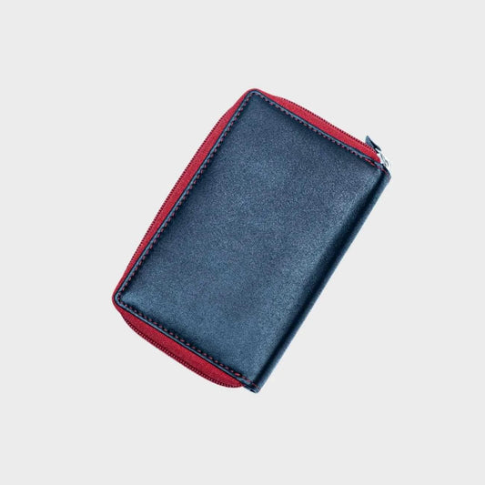 Crimson Noir RFID Leather Wallet for women – Stylish Triple Fold Design with Secure Card Slots - LBN