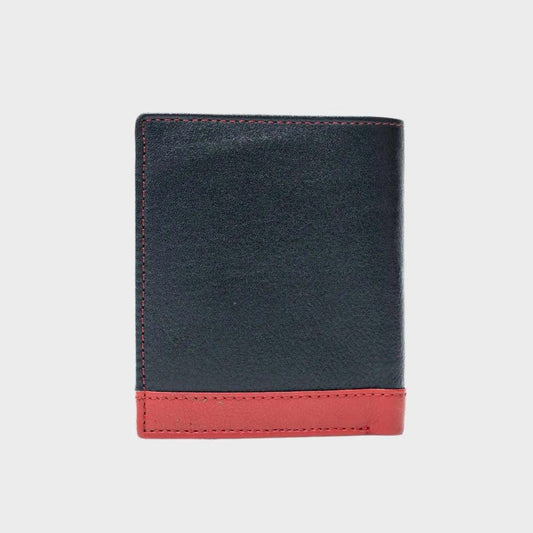 Crimson Noir Trifold Leather Wallet – Stylish, Secure & Spacious for Men - LBN
