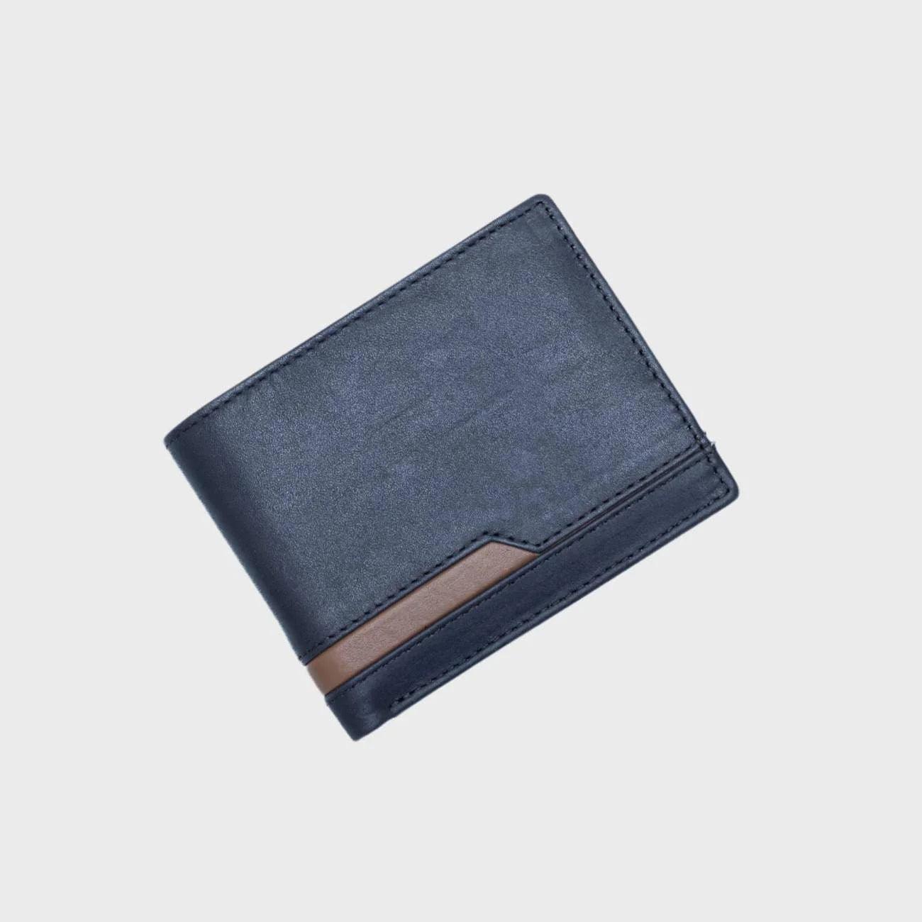 The Midnight Stripe - Full-Grain Cowhide Leather Wallet for men , 7 Credit Card Slots , One Coin Pocket - LBN