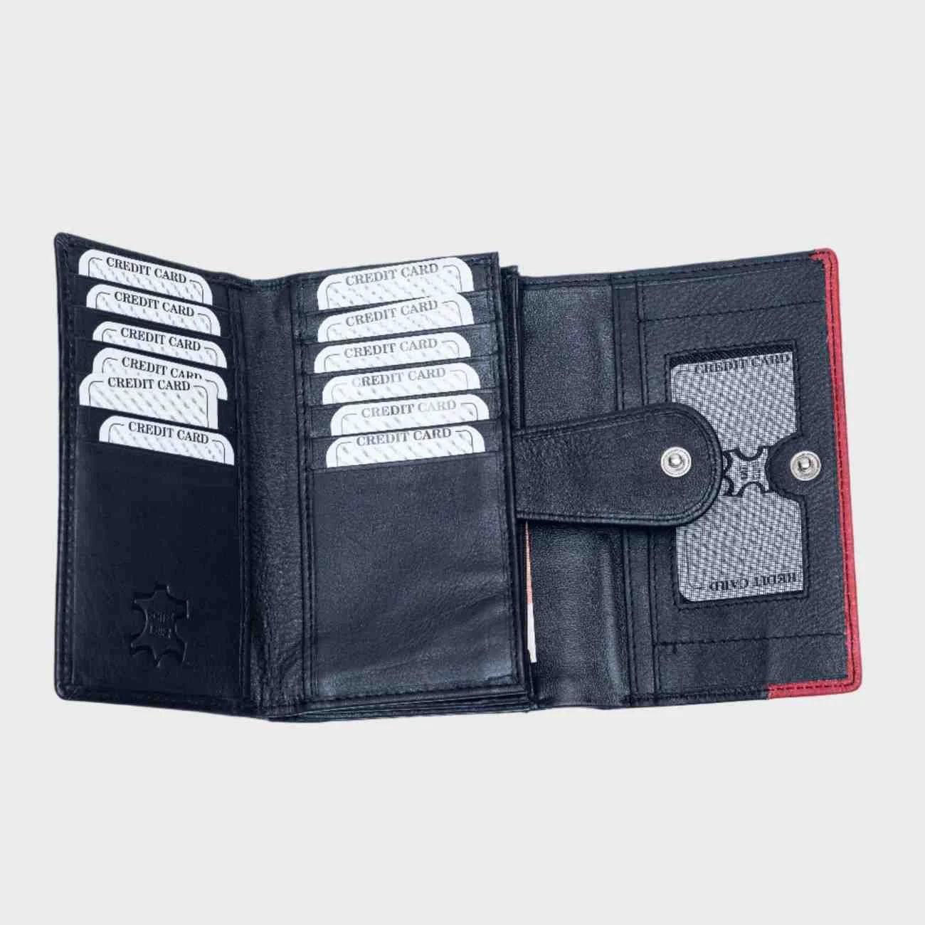 Femme Classique Leather Wallet for women – RFID Secure, Multi-Card Slots & Elegant Triple-Fold Design - LBN