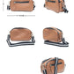 Leather Shoulder Bag – Stylish Crossbody Bag with Two Zippered Compartments & Adjustable Strap - Brown - LBN 