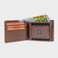 Casual Chic RFID Leather Wallet in full-grain leather, featuring 8 credit card slots, two bill compartments, a coin pocket, two ID windows, and RFID protection - LBN
