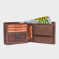 Casual Chic RFID Leather Wallet in full-grain leather, featuring 8 credit card slots, two bill compartments, a coin pocket, two ID windows, and RFID protection - LBN